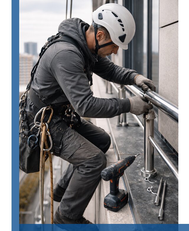 Монтаж ограждений на высоте в Устях-Джегуте для зданий и конструкций