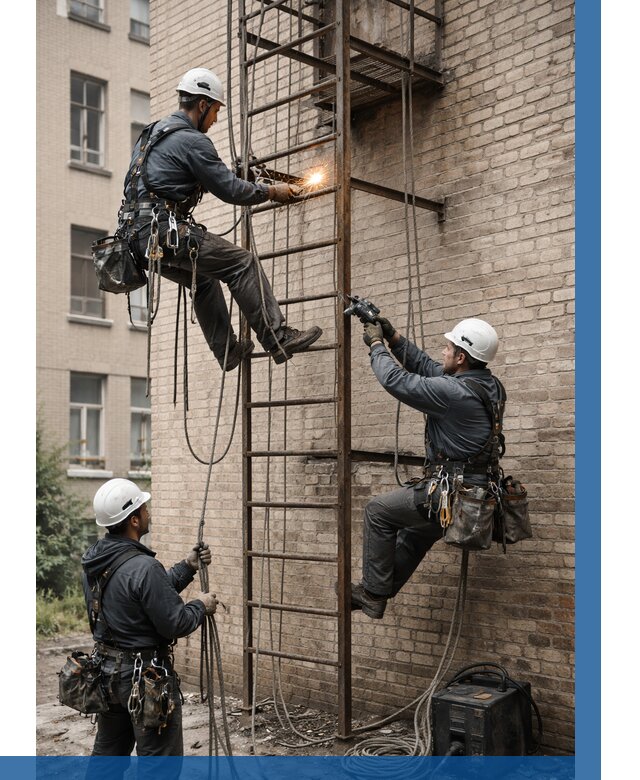 Ремонт пожарной лестницы в Устях-Джегуте от 7592 р. | ВЫСОТНИК-Стд