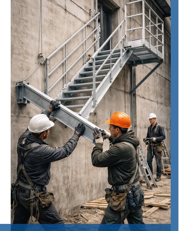 Монтаж металлических лестниц в Устях-Джегуте от 15185 р. | ВЫСОТНИК-Стд