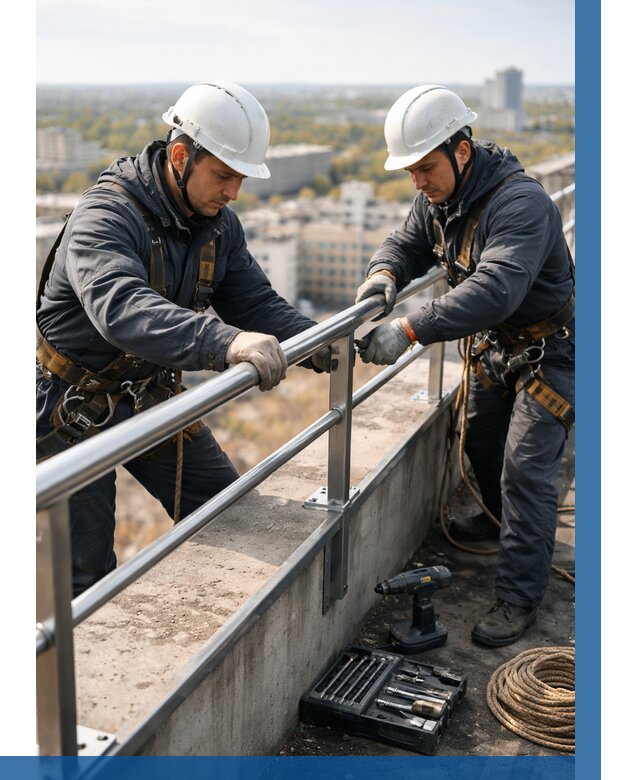 Монтаж перил на высоте в Устях-Джегуте от 2531 р. | ВЫСОТНИК-Стд