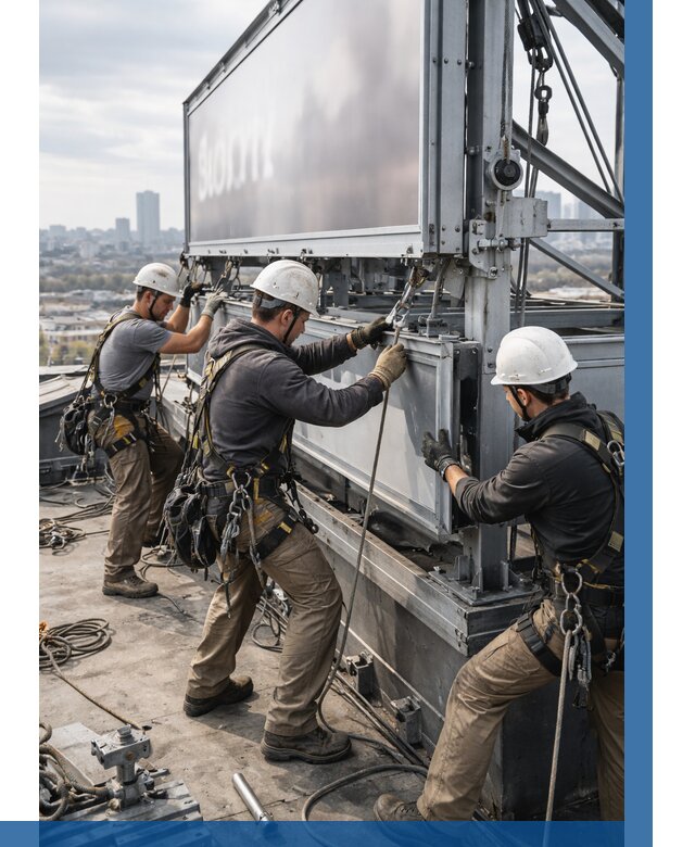 Монтаж крышной рекламной конструкции в Устях-Джегуте от 60738 р.|ВЫСОТНИК-Стд