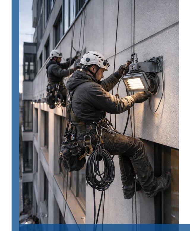Монтаж фасадного освещения в Устях-Джегуте установка и подключение