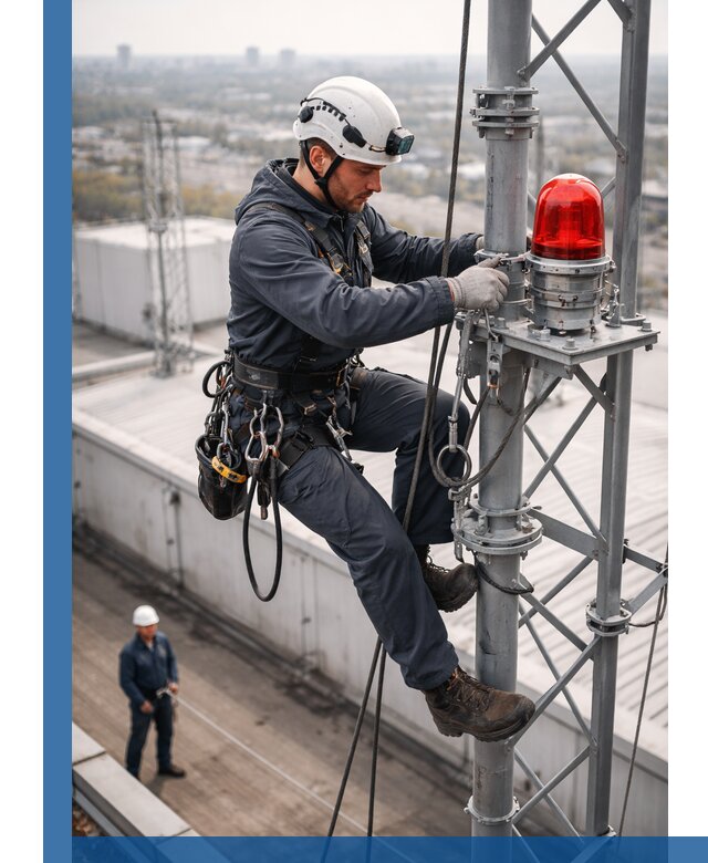 Монтаж заградительных огней и обслуживание объектов в Устях-Джегуте