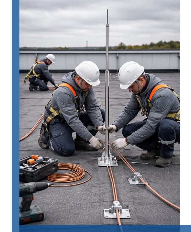 Монтаж молниезащиты на кровле в Устях-Джегуте под ключ с гарантией