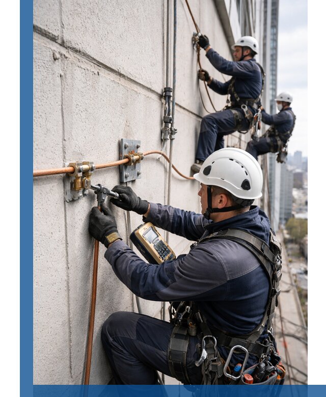 Монтаж системы заземления здания и молниезащиты в Устях-Джегуте