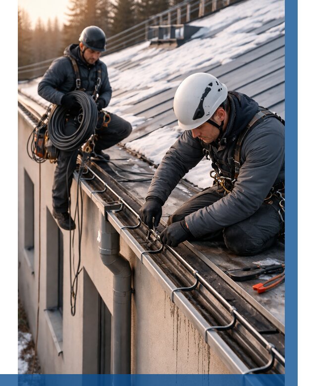 Монтаж греющего кабеля на кровле в Устях-Джегуте от 456 р. | ВЫСОТНИК-Стд