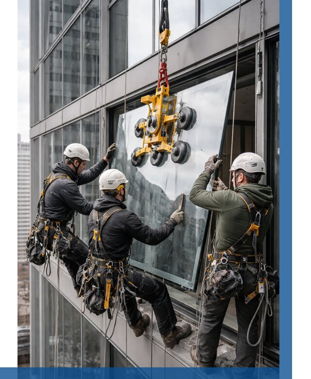 Фасадное остекление зданий под ключ в Устях-Джегуте от 10123 р. | ВЫСОТНИК-Стд