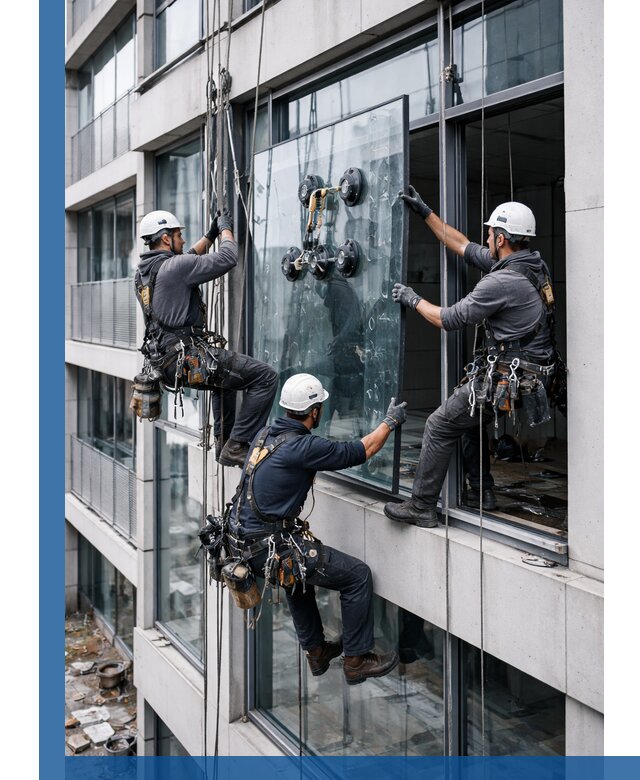 Фасадное остекление и монтаж витражей зданий в Устях-Джегуте под ключ