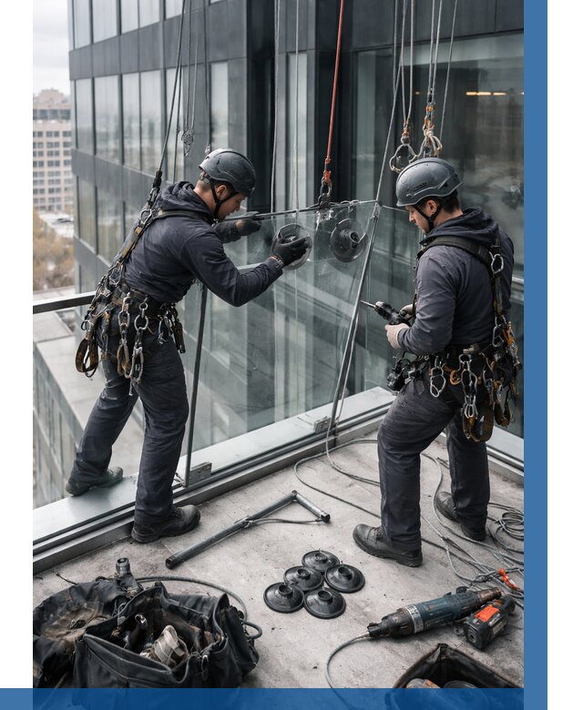 Монтаж стеклянных ограждений в Устях-Джегуте от 2531 р. | ВЫСОТНИК-Стд