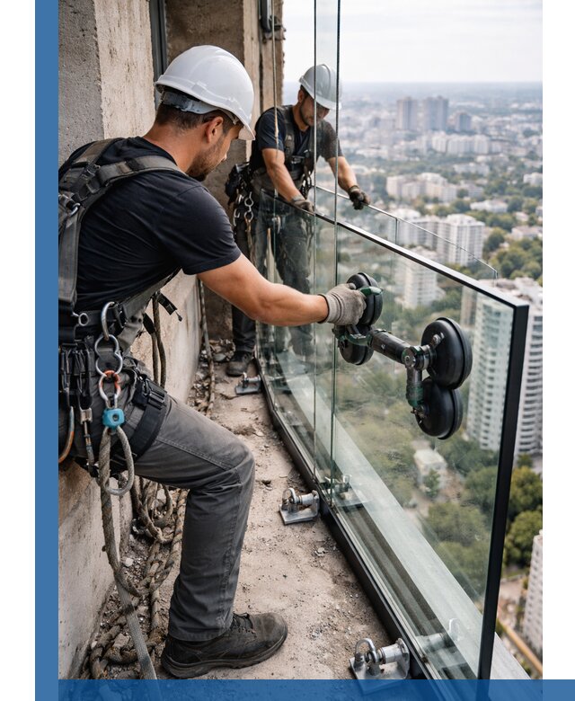 Монтаж стеклянных ограждений под ключ с гарантией в Устях-Джегуте