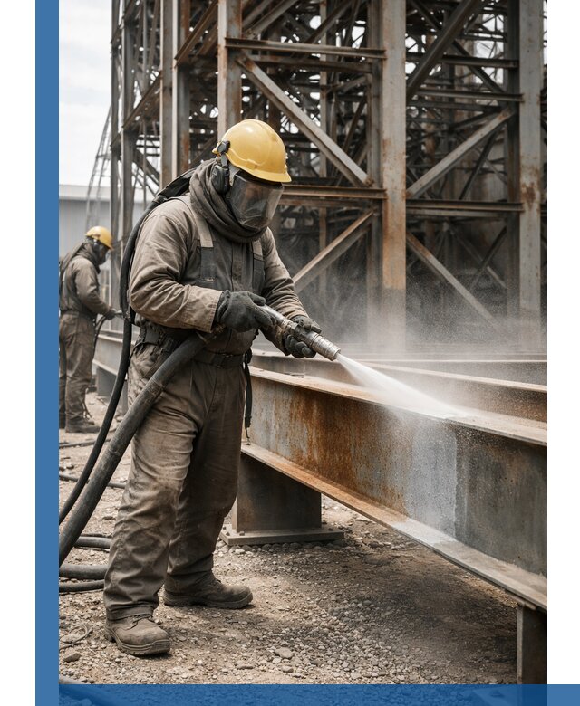 Пескоструйная очистка металлоконструкций в Устях-Джегуте промышленная