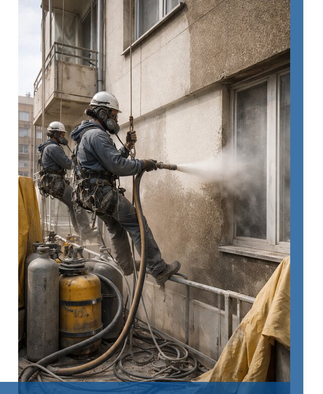 Пескоструйная очистка фасада в Устях-Джегуте от 658 р. | ВЫСОТНИК-Стд