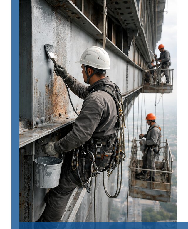 Покраска металлоконструкций на высоте в Устях-Джегуте профессионально