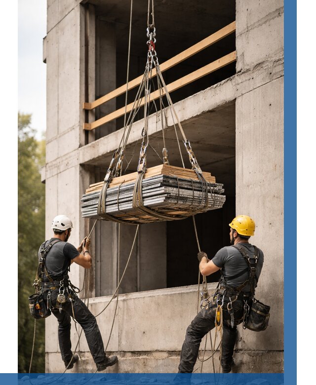 Подъем материала на этаж веревками в Устях-Джегуте от 1518 р. | ВЫСОТНИК-Стд