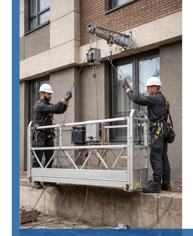 Монтаж и подъем фасадной люльки в Устях-Джегуте с гарантией безопасности