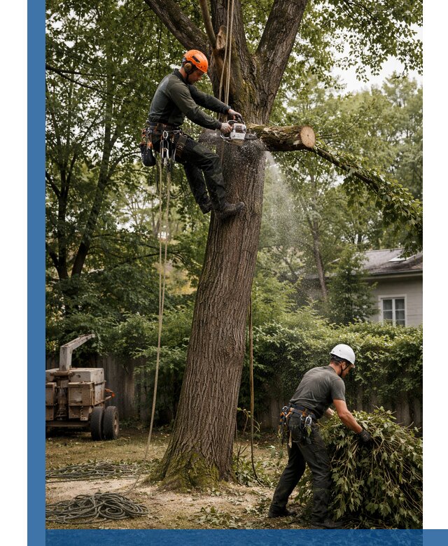 Кронирование деревьев в Устях-Джегуте, безопасная высотная обрезка