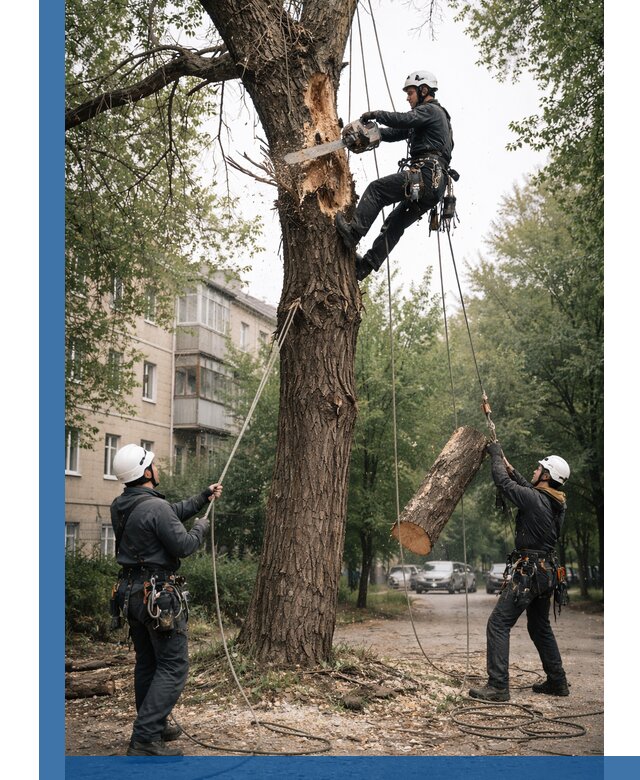 Срочное удаление аварийных деревьев в Устях-Джегуте с гарантией безопасности