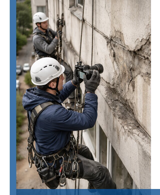Фотофиксация дефектов фасада с высотной съемкой в Устях-Джегуте