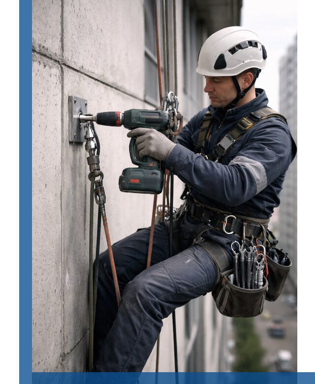 Установка анкерных точек для высотных работ в Устях-Джегуте